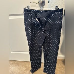 Brooks Brothers Navy Pant w/ White Polka Dots. Size 2